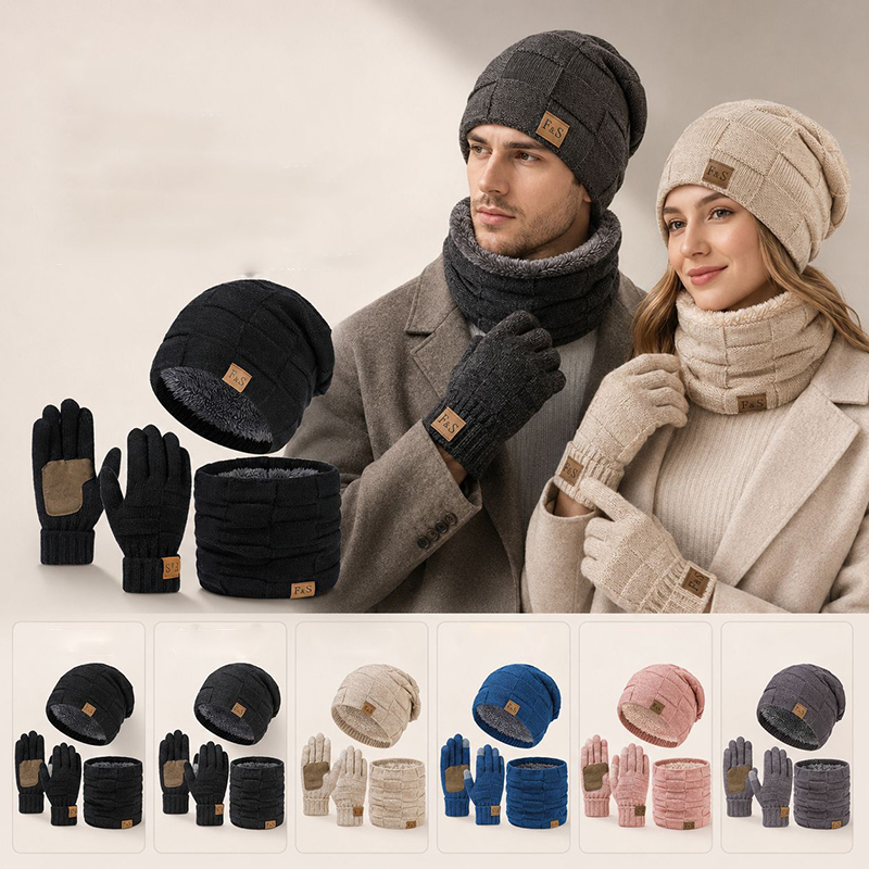 Wool Glove Lined - Зимний теплый комплект из шапки, шарфа