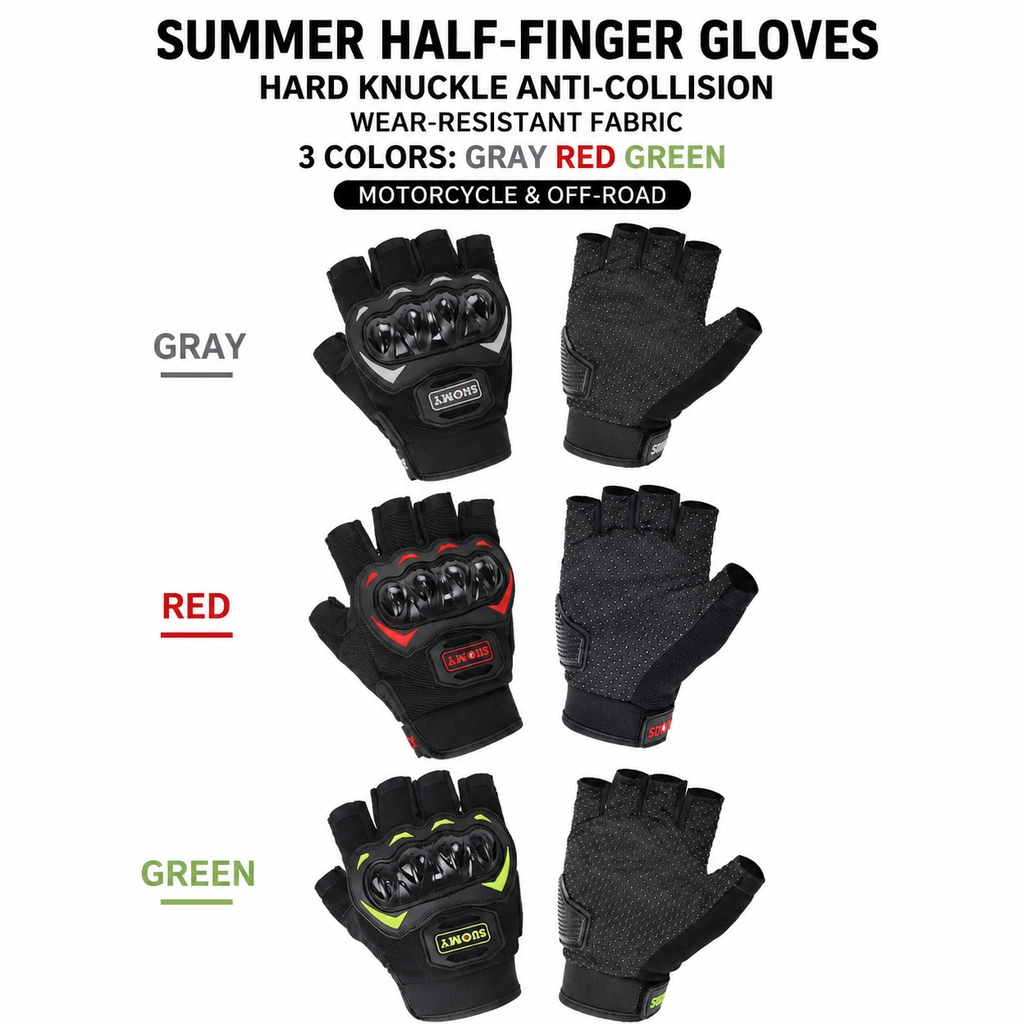 Motorcycle Glove Knuckle - Летние мотоциклетные перчатки с открытыми пальцами,
