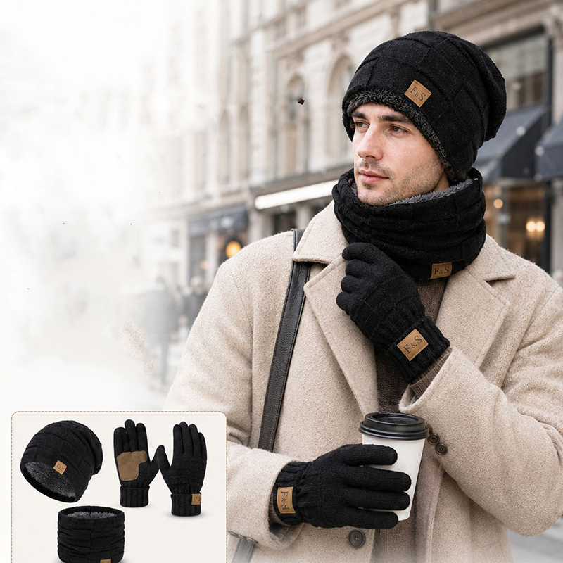 Зимний теплый комплект из шапк – обзор и цена Wool Glove Lined